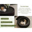Table basse 31,5 ronde avec rangement cannelé et plateau en verre trempé, similicuir noir élégant