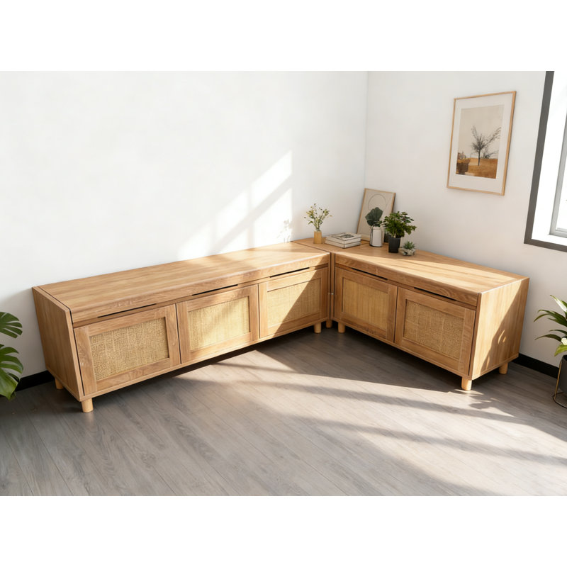 L-Shaped Entryway Bench With Storage