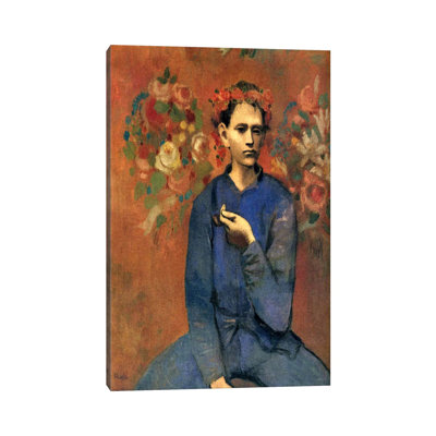 A Boy With Pipe by Pablo Picasso - Wrapped Canvas Painting