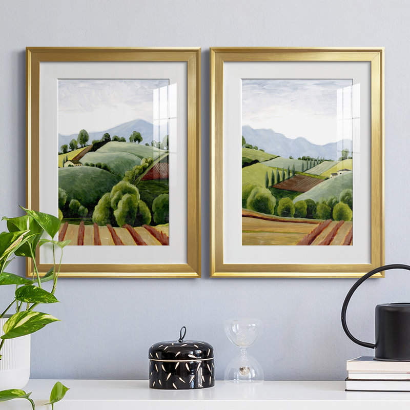 Toscane, croquis I, reproduction encadrée de qualité supérieure - prête à être accrochée, H 42,5 po x l 30,5 po x P 1 po, Or
