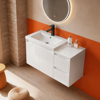 Meuble-lavabo flottant cube 36 "(RTA)