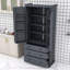 Garde-manger Farmhouse, armoire de rangement haute avec 3 tiroirs et tablettes réglables-1934500106