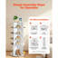 Étagère à chaussures rotative à 5 niveaux, étagère à chaussures pivotante à 360 °, présentoir à carrousel rond avec rangement rotatif, présentoir de rangement autoportant pour chambre à coucher, salon, vestibule, garde-robe, blanc