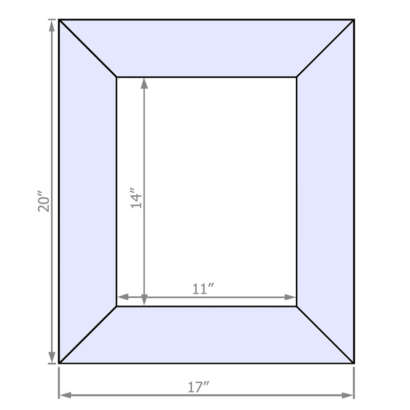 Miroir Cy Venetian, H 20 po x l 17 po, Blanc délavé