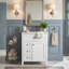 Meuble-lavabo moderne 24 po avec lavabo, 3 tiroirs et support de porte (noir / blanc / bleu / gris / vert)-218303611