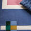 Tapis abstrait en laine / coton touffeté à la main Sarit ivoire / mauve / bleu-1595744950