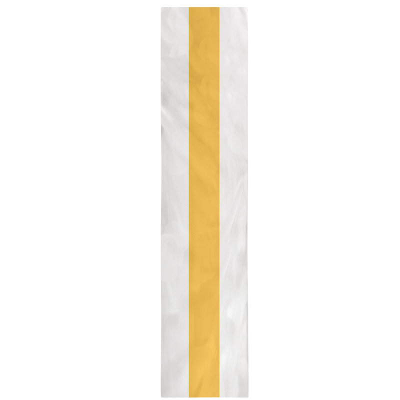 Boston Table Runner, 72" x 16", Boston,White/Yellow/White, Polyester
