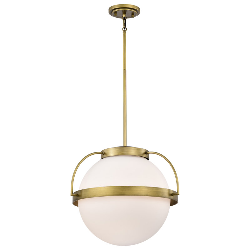 Luminaire suspendu sphère 1 lumière Whit, H 54,78 po x l 18 po x P 18 po, Laiton naturel