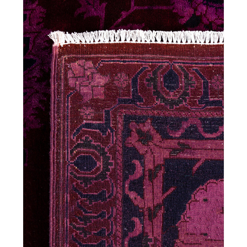 Overdyed Hand-Knotted Wool Modern-Contemporary Purple Area Rug 5' 10" x 9' 6"