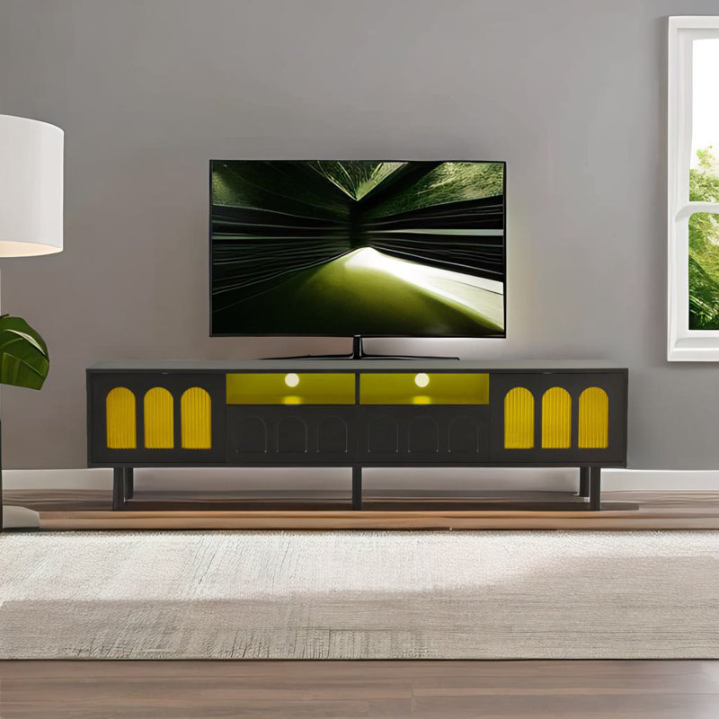 Meuble télé de style crème, Noir, noir, noir, noir
