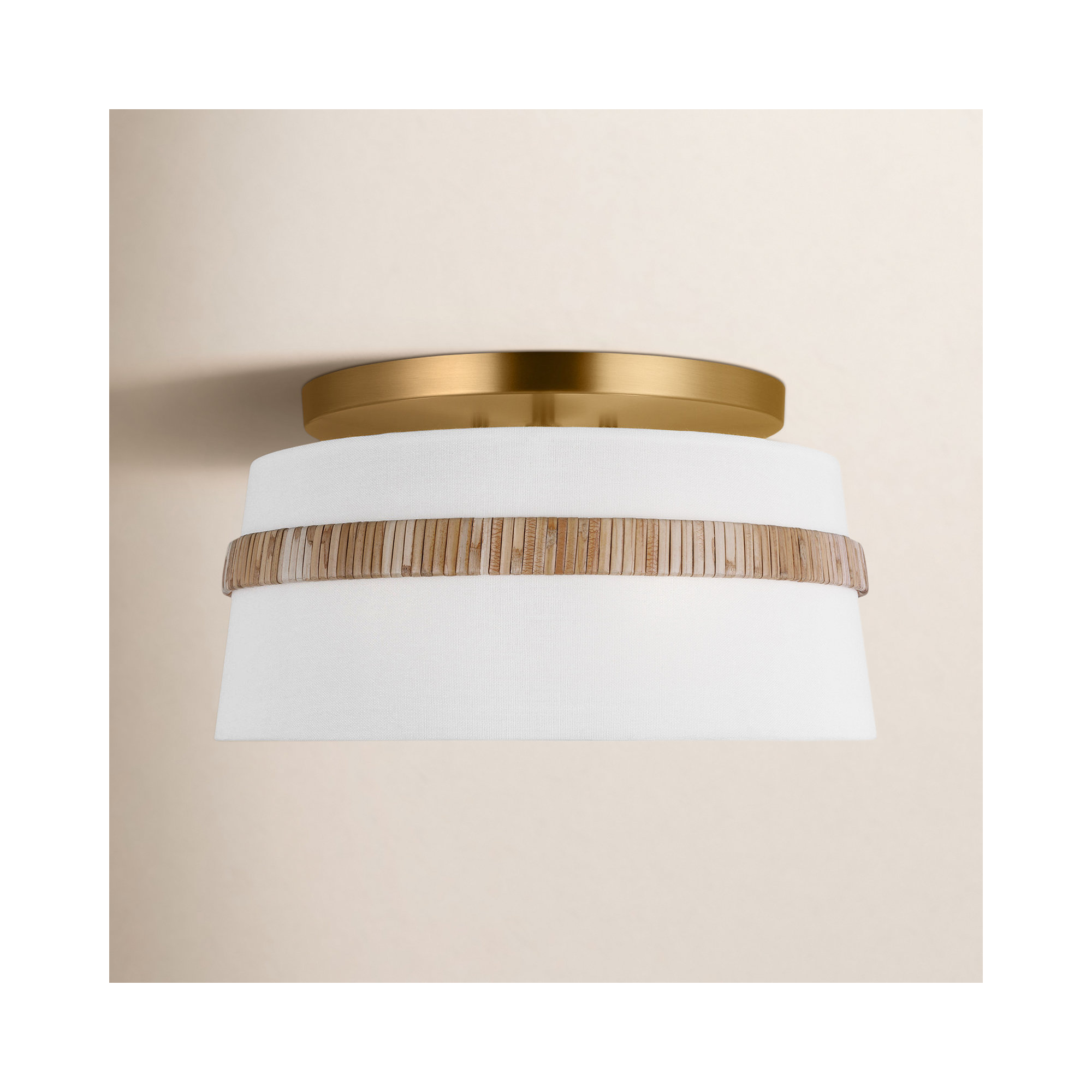 Daquavion 3 Light Fabric Flush Mount, 8.25" H x 14" W x 14" D