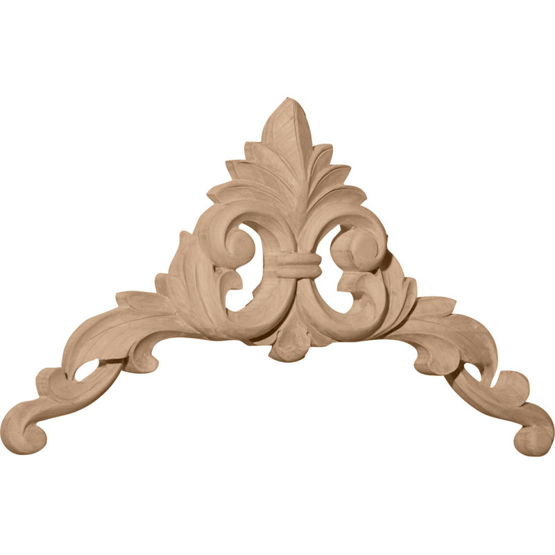 Large Cherry Wood Carved Corner Applique