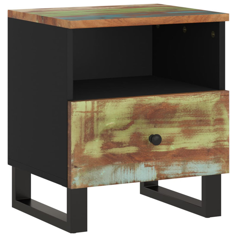 Tonkin 31cm W Bedside Table, Multicolor/Black