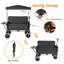Chariot pliant pliable avec poignée réglable, chariot utilitaire portatif pour faire du jardinage sur la plage