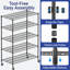 Étagère métallique robuste à 5 niveaux, 122 cm (L) x 61 cm (P), réglable, avec roulettes-1538485732-1538485730