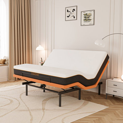 Adjustable Bed With 10" Mattress, Massage, Wireless Remote, App Control, USB, Under Bed Night Light,