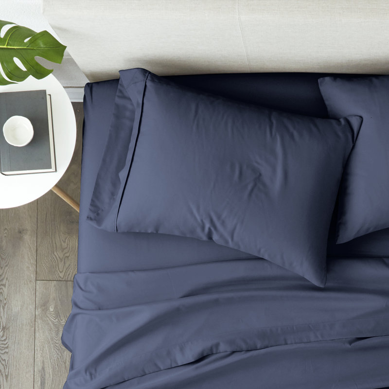 Premium Double-Brushed Pillow Case Set, Navy, King