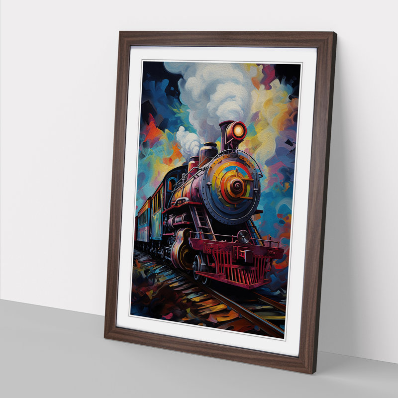 Train Informel No.2 - Framed Print, 64cm H x 46cm W x 2cm D, Walnut