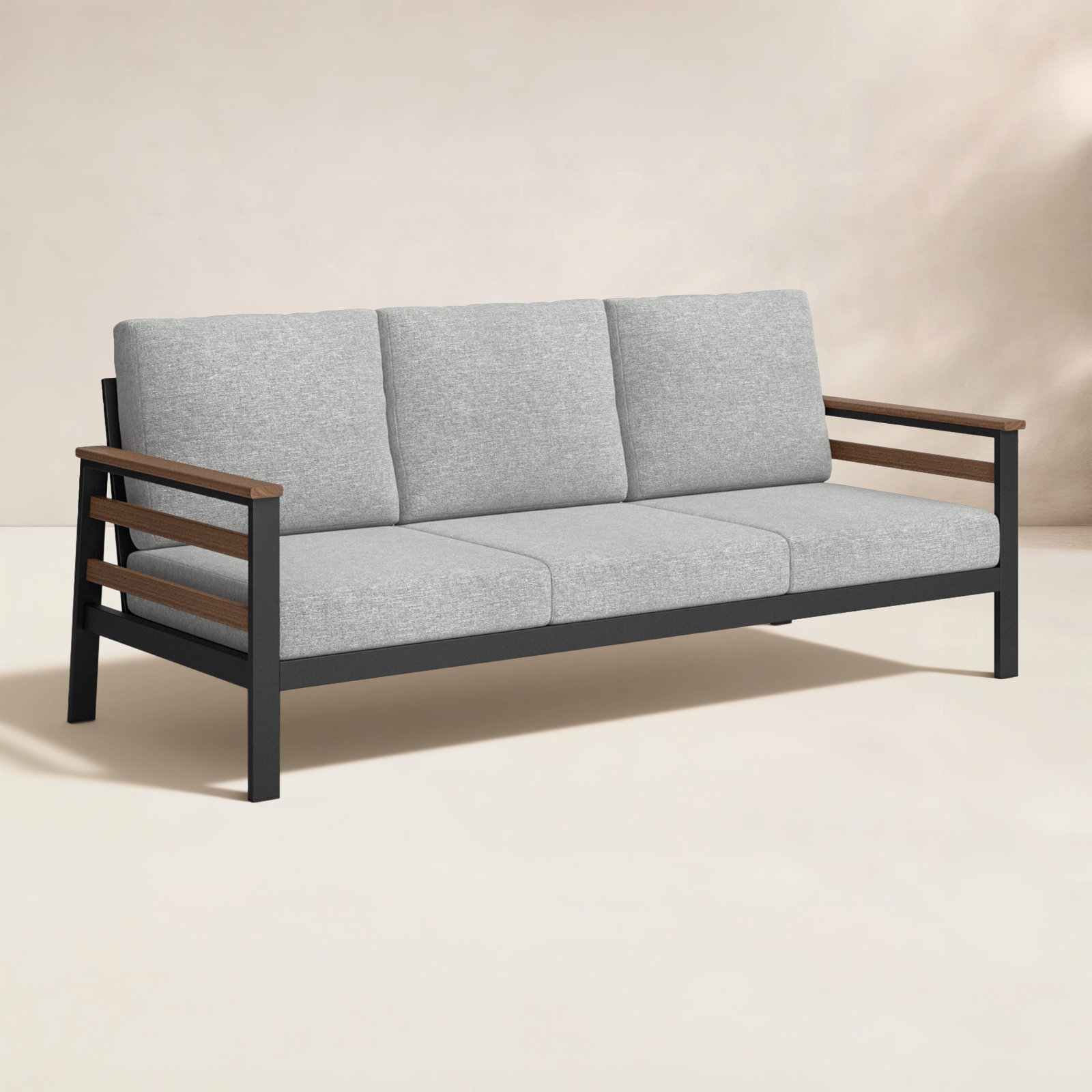 Townsend 80" Sunbrella® Patio Sofa, Canvas Granite Sunbrella® Canvas, Brown