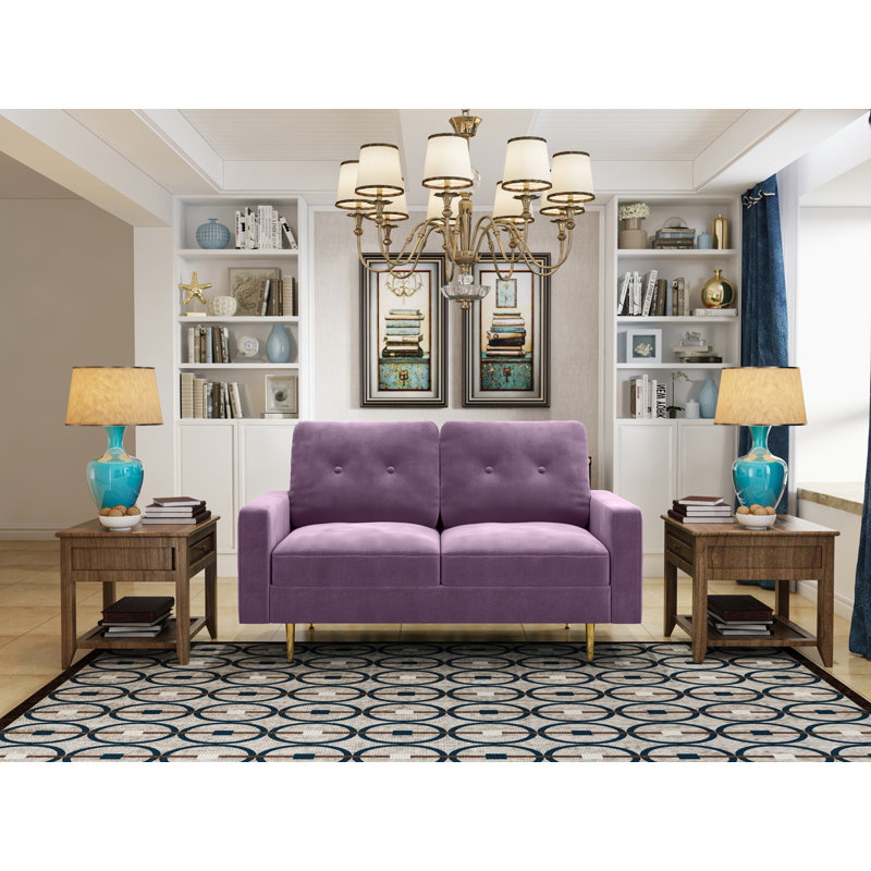 58 " Velvet Loveseat, Aqua Turquoise