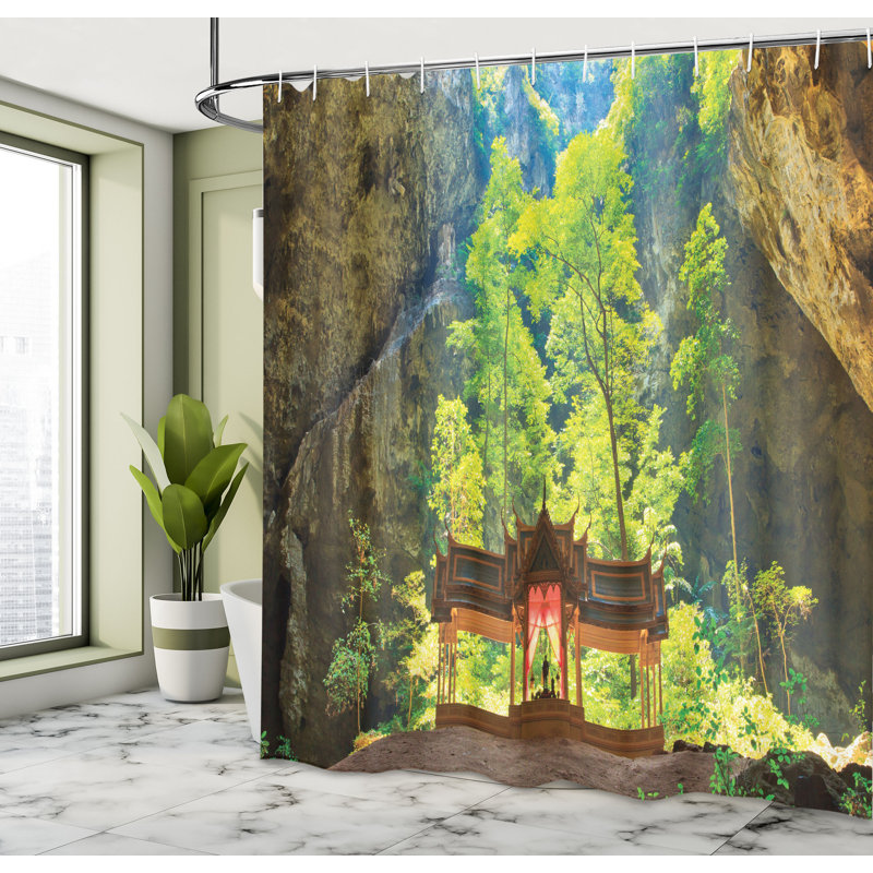 Shower Curtain with Hooks Included, 70"H x 69"W