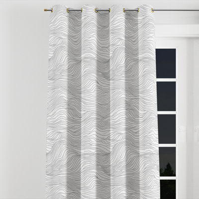 Rideaux abstraits - 1 panneau de rideaux en velours noir minimaliste avec œillets