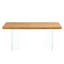Table de salle à manger moderne et minimaliste en bois moderne avec pieds en acrylique, conception rectangulaire, convenant aux restaurants, salons, cuisines, disponible en blanc + panneau de fibres à densité moyenne et bois et panneaux de fibres à de
