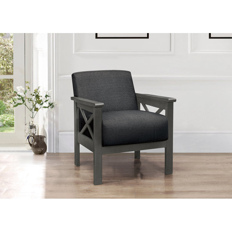 Bradley Upholstered Armchair, Dark Gray 100% Polyester