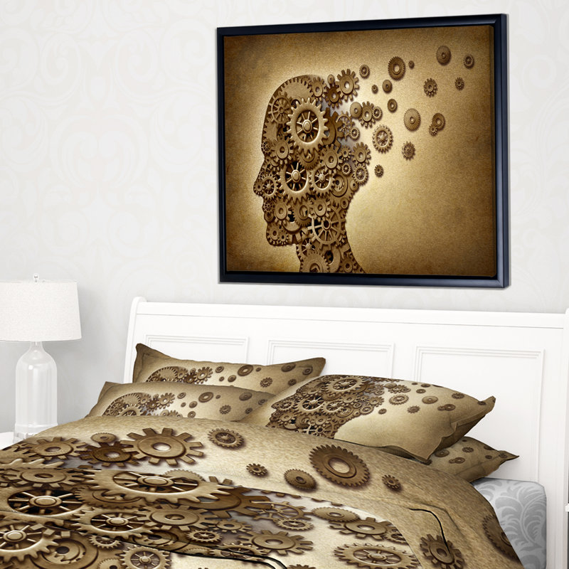 « mecanique brain », reproduction d’impression sur toile tendue encadrée, H 12 po x l 20 po x P 1 po