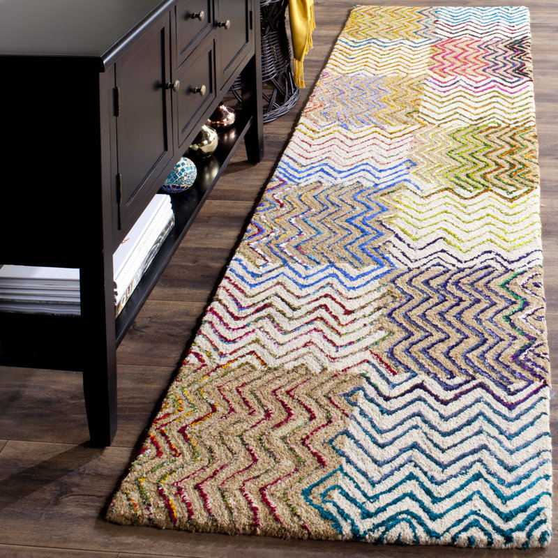 Anaheim Hand Tufted Wool/Cotton Geometric Rug in Beige/Brown, Rectangle 2' x 3'