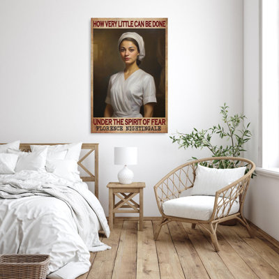 «Woman How Very Little Can Be Done» - Reproduction d'art graphique rectangulaire sur toile tendue 1 pièce