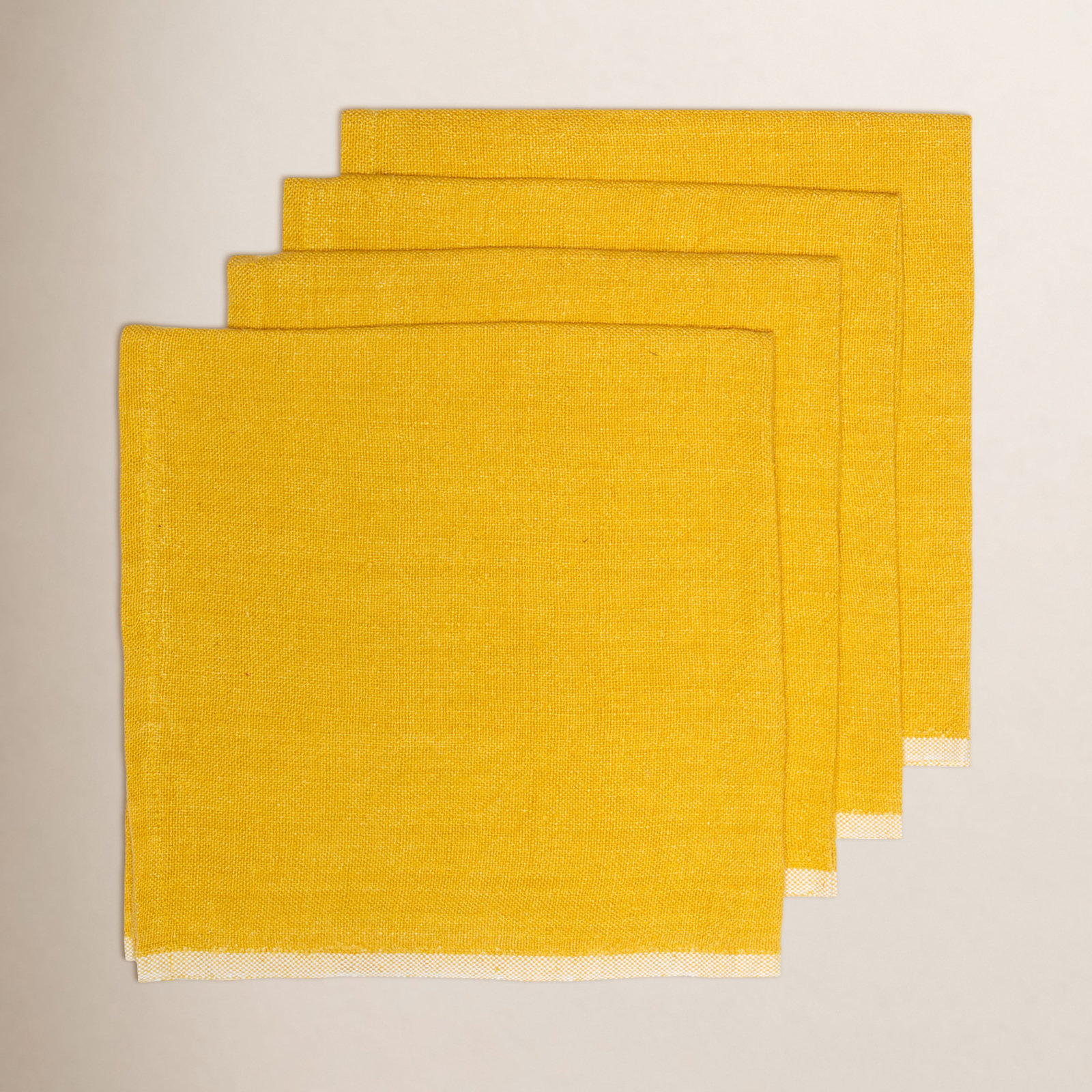 Soren Reversible Linen Napkin, Mustard