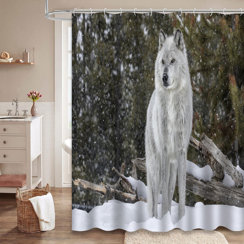 Rideau de douche avec 12 crochets Gray Wolf, L 72 po x l 84 po