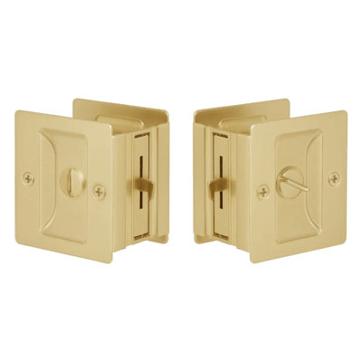 Serrure de porte standard Expressions par Emtek Square, laiton satiné