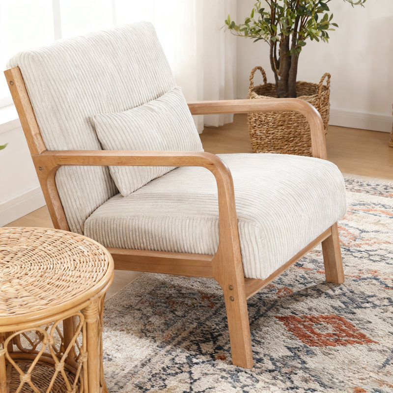 Chaise longue en bois, Naturel, Blanc