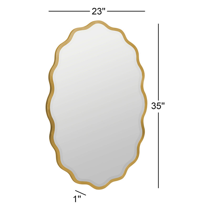 Serafina Scalloped Wall Mirror, Gold