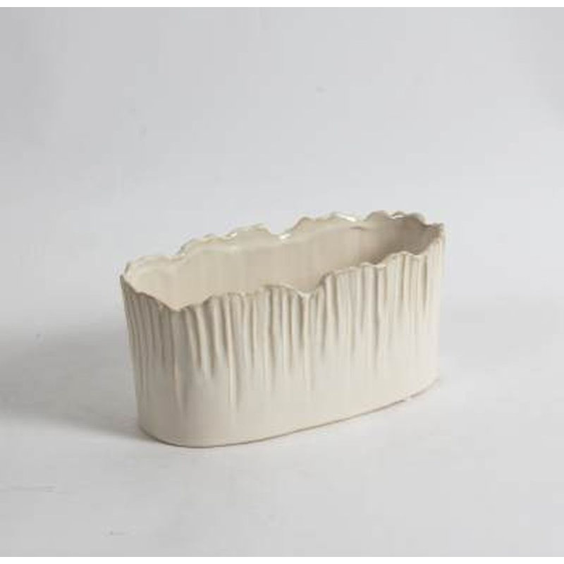 Pot à fleurs en céramique Ayana, H 3,94 po x l 4,53 po x P 8,66 po