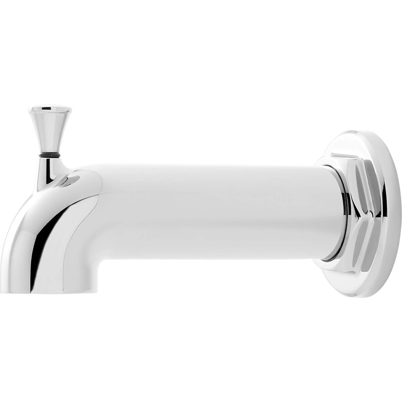 Gunther Tub Spout With Diverter - Chrome, Chrome