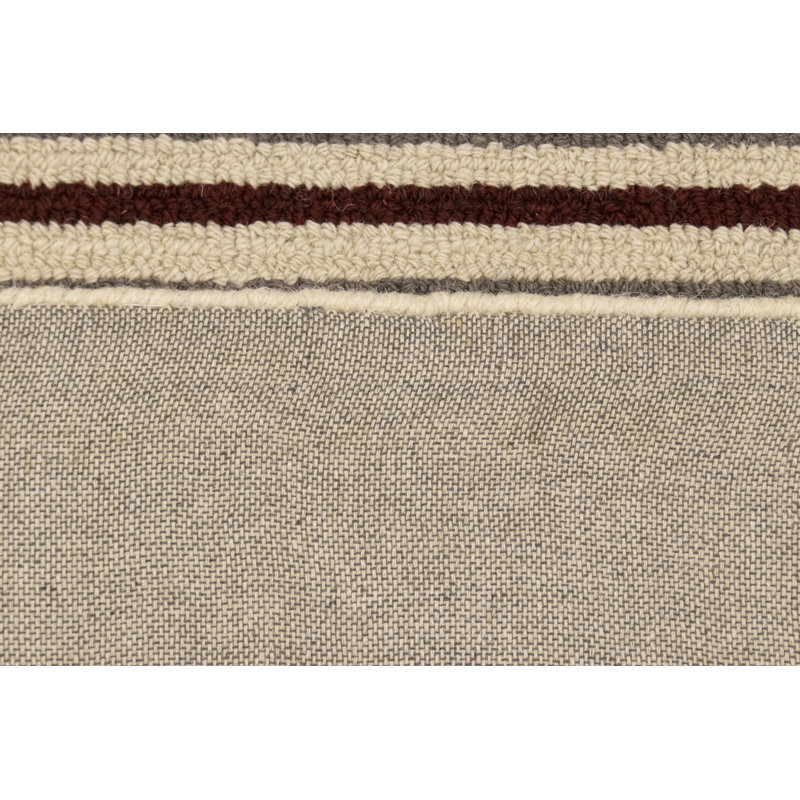 Tapis rayé multicolore en laine touffetée à la main