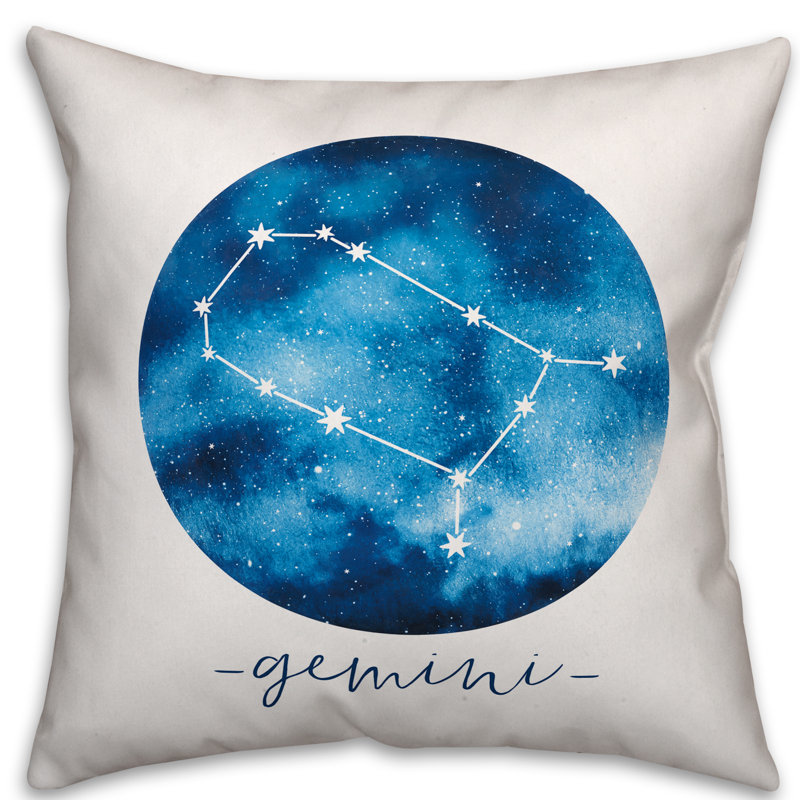 Gemini Zodiac Sign Throw Pillow