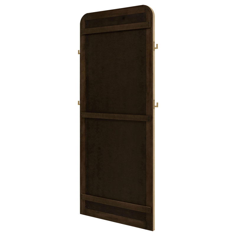 Beige Sand Wash Wood Full Length Freestanding Mirror