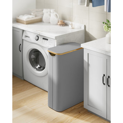 Laundry Basket with Lid Laundry Hamper with Bamboo Handles