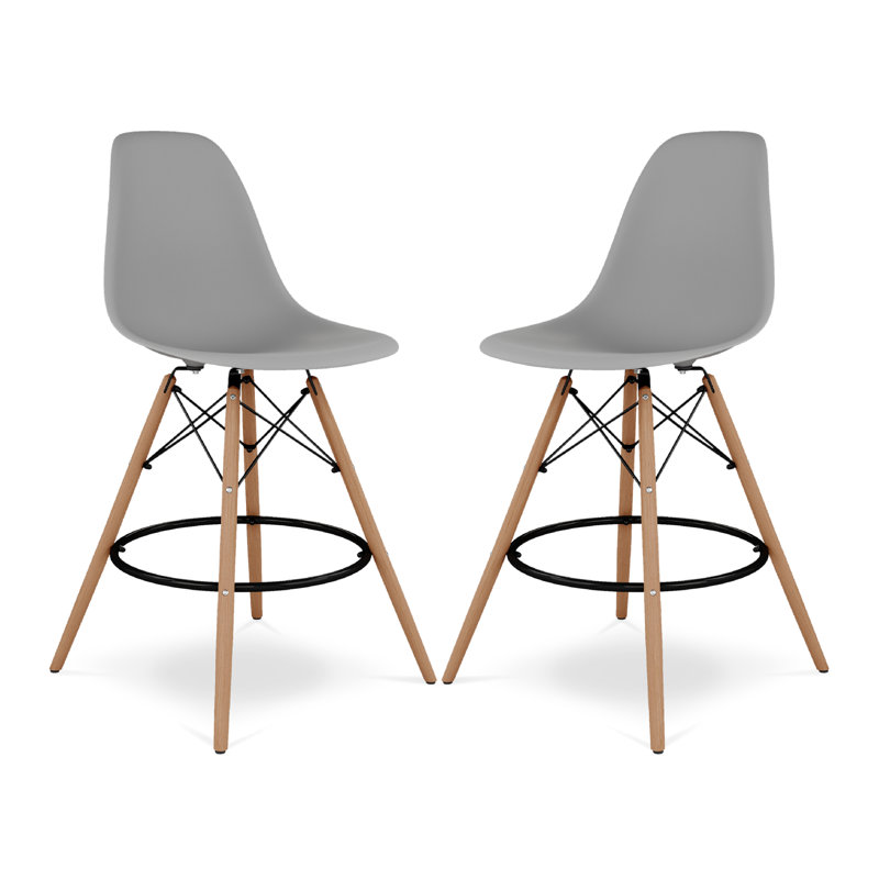  Tabouret de comptoir, vert, paquet de 2, Gris