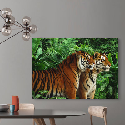 Two Bengal Tigers - Wrapped Canvas Print