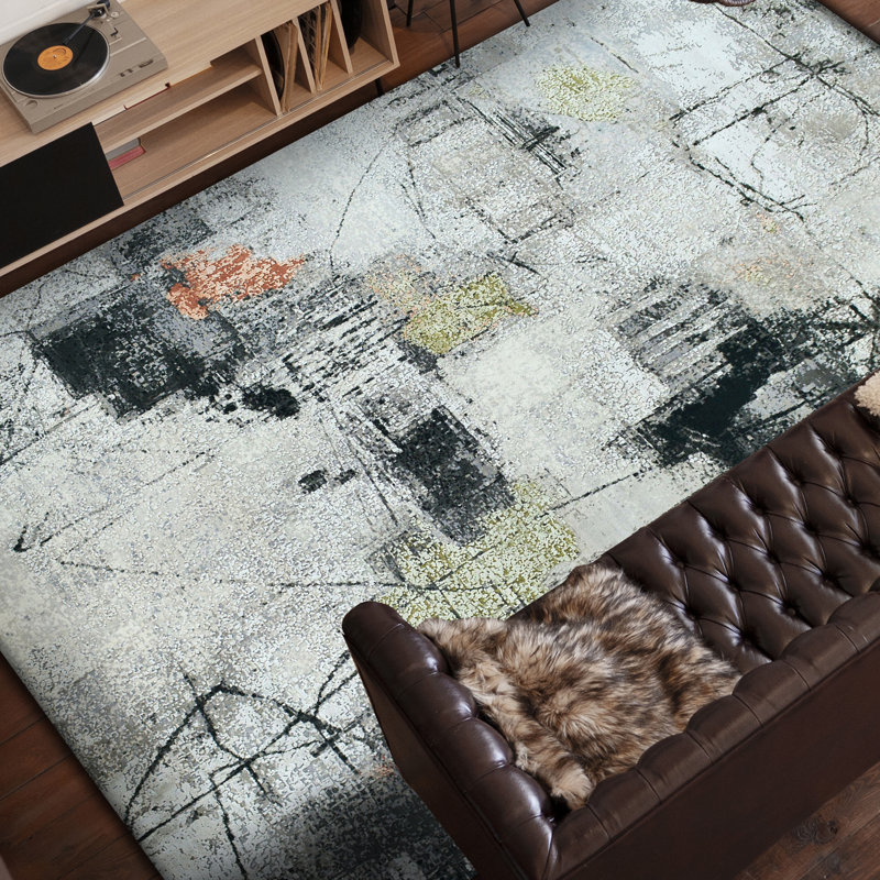 Hand Knotted Area Rug in Silver/Charcoal/Beige, Rectangle 12' x 15'