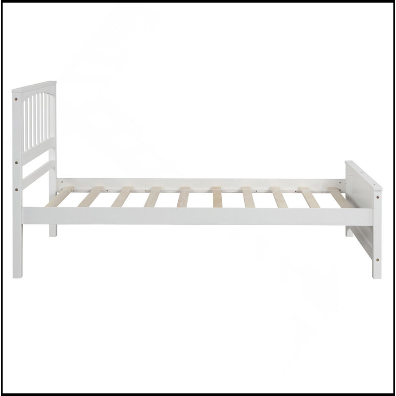 Lit plateforme en bois, Blanc