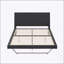 Structure de lit tapissier pour grand lit, plateforme en cuir de polyuréthane avec des courbes ondulées et des pieds trapézoïdaux, aucun sommier requis, noir-167344701-167344699