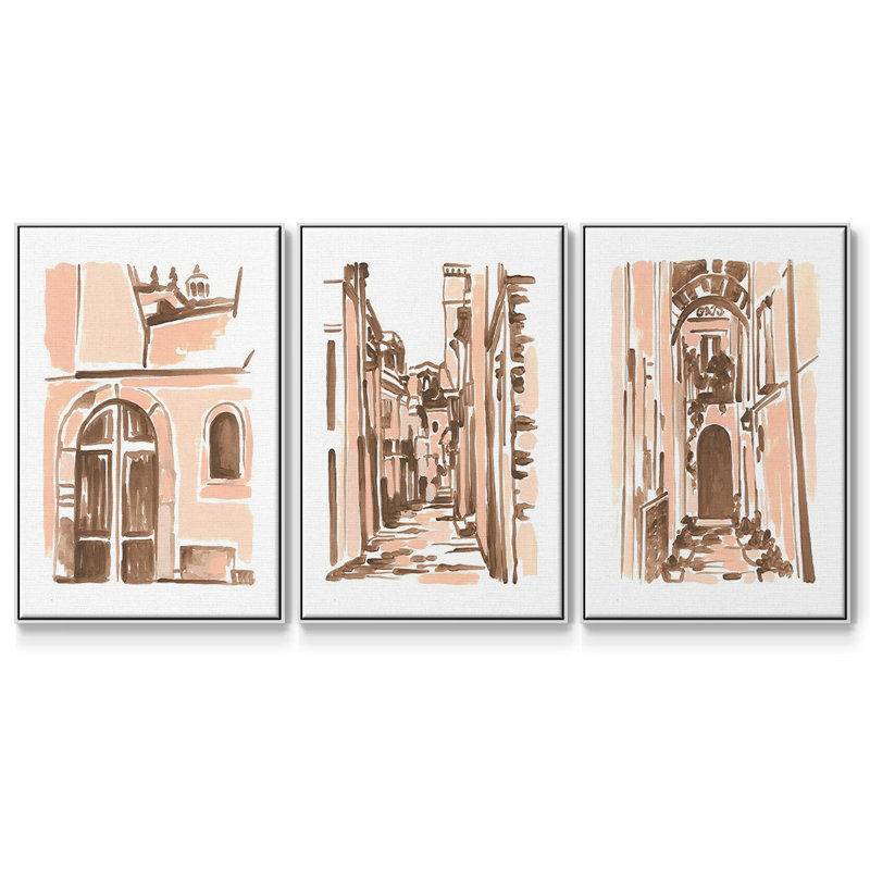 Blush Architecture Study IV 3 pièces, H 36 po x l 72 po, Blanc