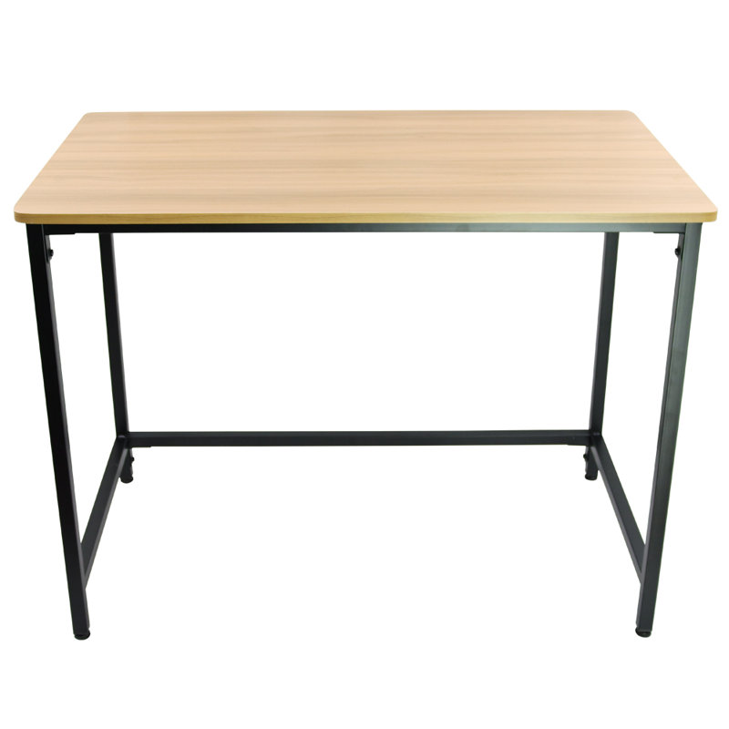 Metal Base Writing Desk, Natural, 29.13" H x 39.37" W x 23.62" D