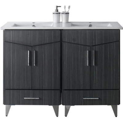 Dionel 48'' Free-standing Double Bathroom Vanity with Manufactured Wood Vanity Top -  Wrought Studio™, 920B4C1B204E4F029432B5431A9084D4